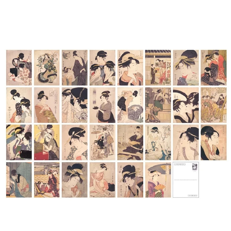 Kitagawa Utamaro Art Postcards (30-Pack)
