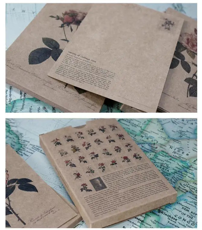 "The Bible of Roses" Vintage Redouté Postcard Set (25 pcs)